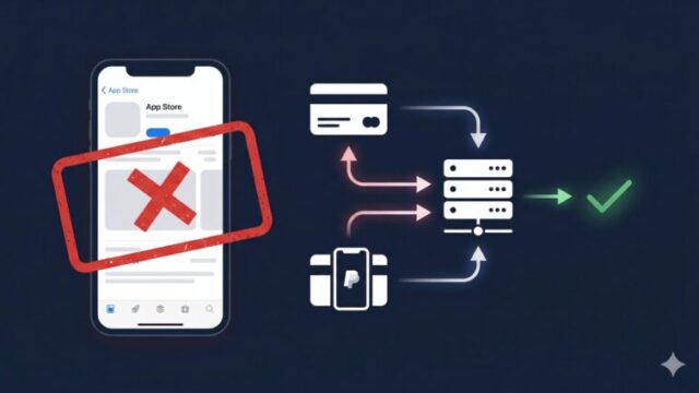 個人開発アプリのApp StoreリジェクトからStripeとRevenueCat共存構成で解決するまでのイメージ図